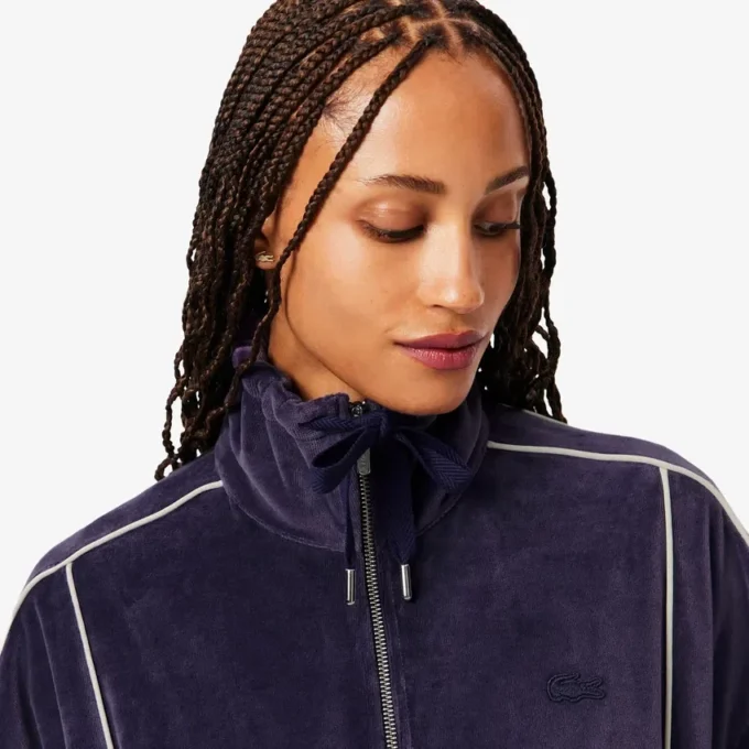 Women’s Oversized Zip-Up Velour Sweatshirt
