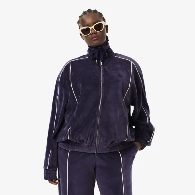 Women’s Oversized Zip-Up Velour Sweatshirt