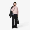 Women’s Patchwork Effect High-Neck Wool Sweater