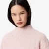 Women’s Patchwork Effect High-Neck Wool Sweater