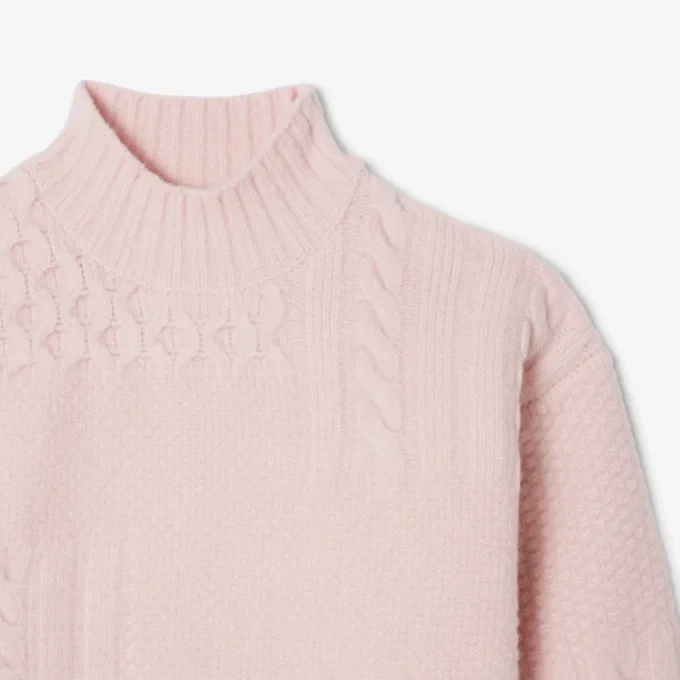Women’s Patchwork Effect High-Neck Wool Sweater