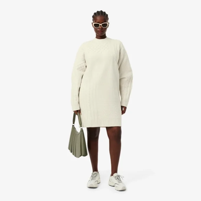 Women’s Patchwork Effect Wool Sweater Dress