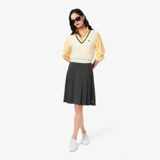 Women’s Pleated Flannel Midi Skirt