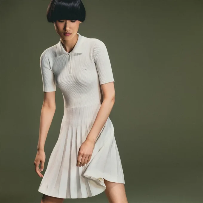 Women’s Pleated Polo Collar Dress