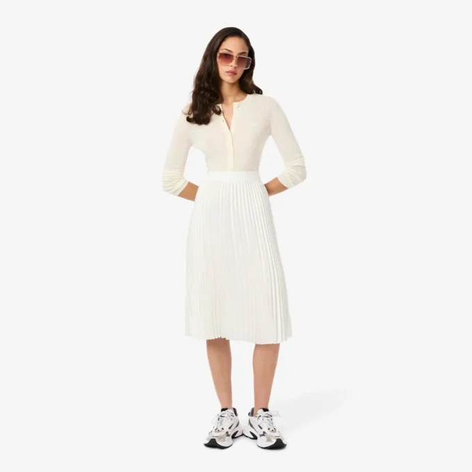 Women’s Pleated Satin Midi Skirt