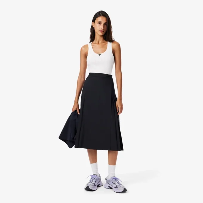 Women’s Pleated Wool Midi Wrap Skirt
