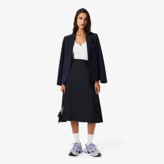 Women’s Pleated Wool Midi Wrap Skirt
