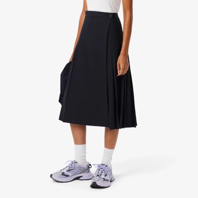 Women’s Pleated Wool Midi Wrap Skirt