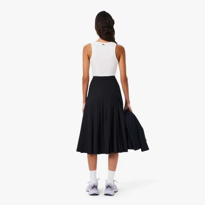 Women’s Pleated Wool Midi Wrap Skirt