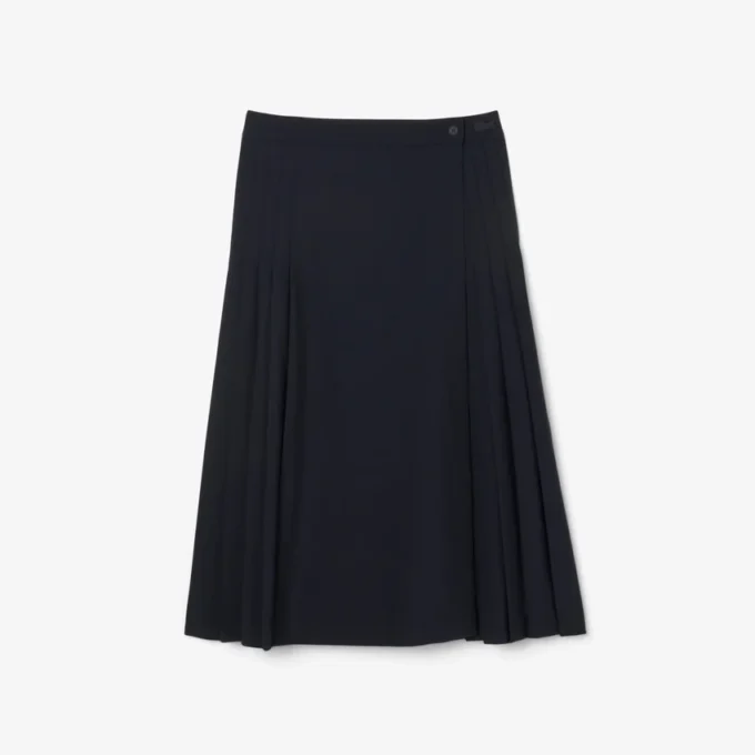 Women’s Pleated Wool Midi Wrap Skirt
