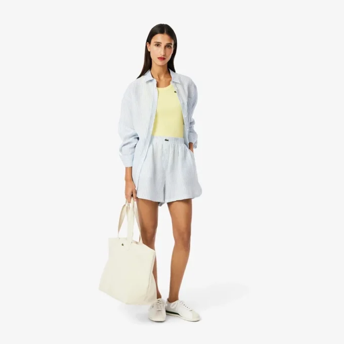 Women’s Relaxed Fit Striped Linen Shorts