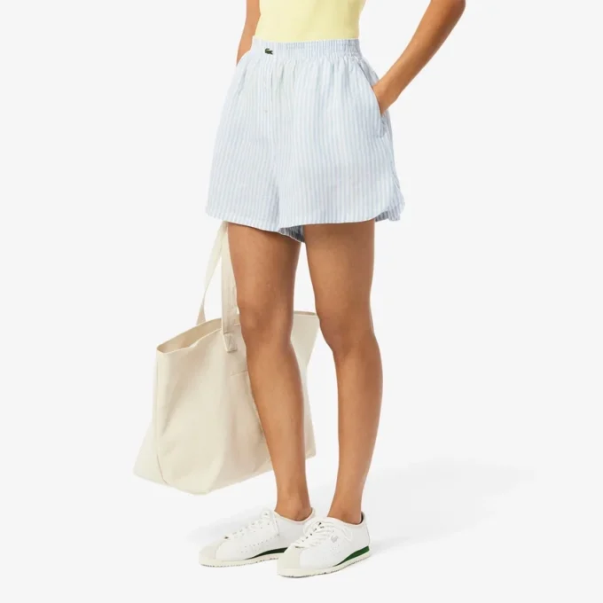 Women’s Relaxed Fit Striped Linen Shorts