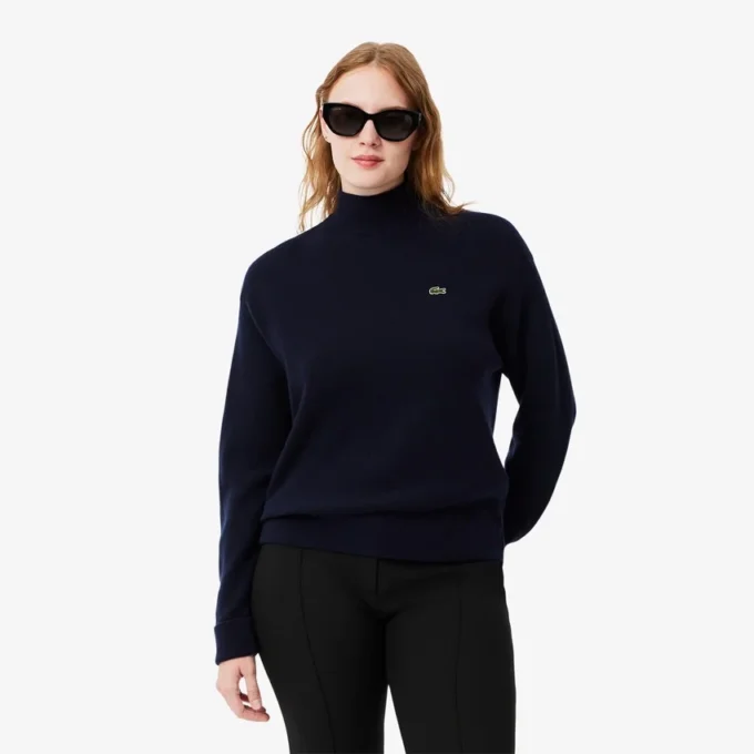 Women’s Relaxed Fit Wool High-Neck Sweater