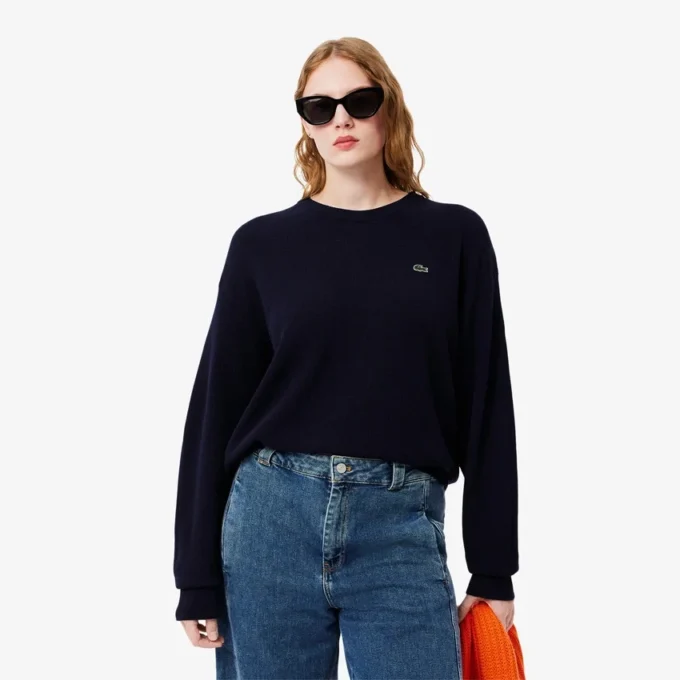 Women’s Relaxed Fit Wool Moss Stitch Sweater