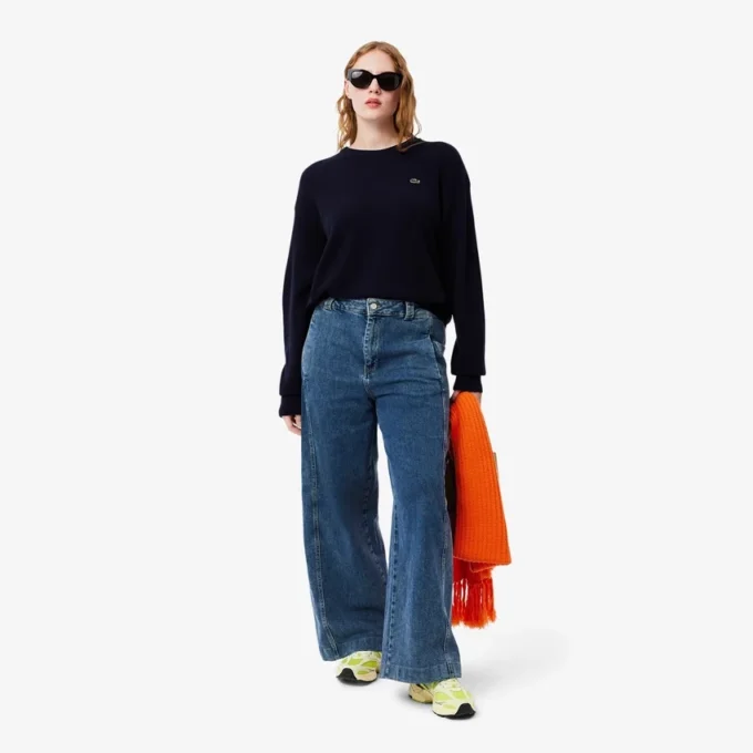 Women’s Relaxed Fit Wool Moss Stitch Sweater