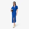 Women’s Ribbed Knit Polo Collar Dress