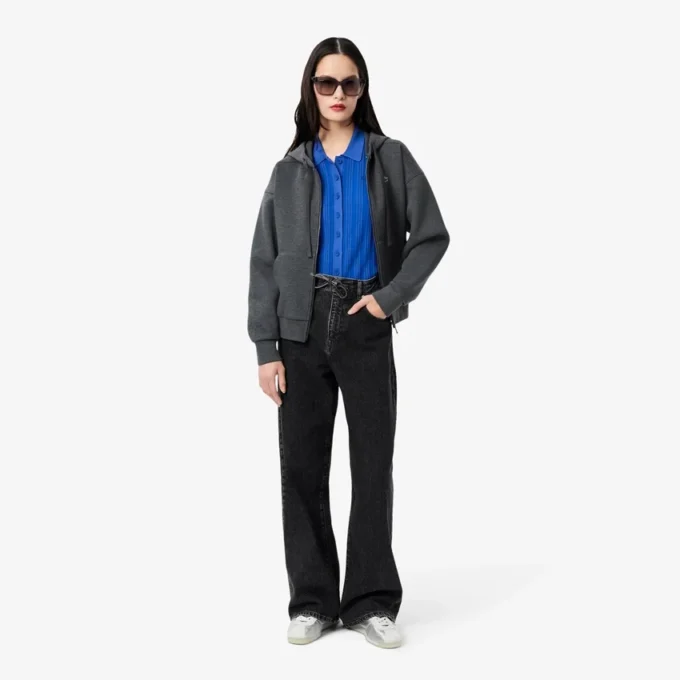 Women’s Ribbed Knit Polo Collar Sweater