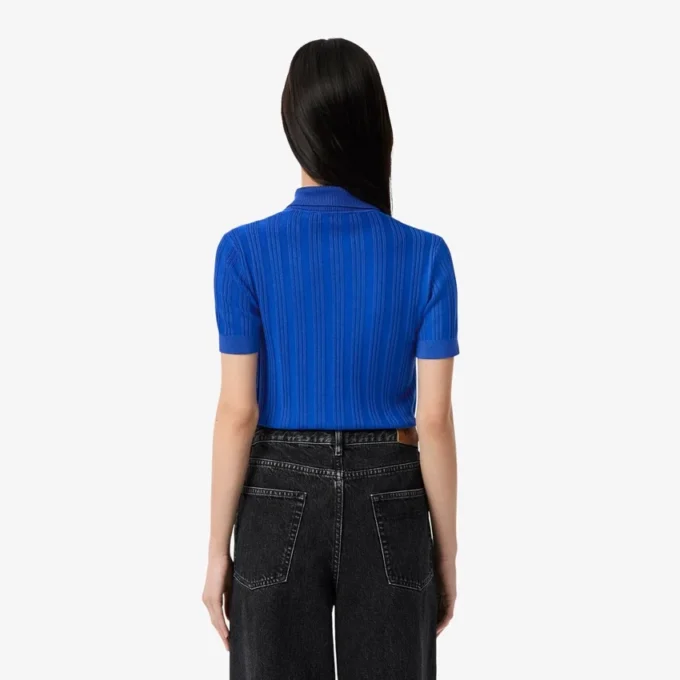 Women’s Ribbed Knit Polo Collar Sweater