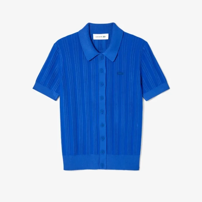 Women’s Ribbed Knit Polo Collar Sweater