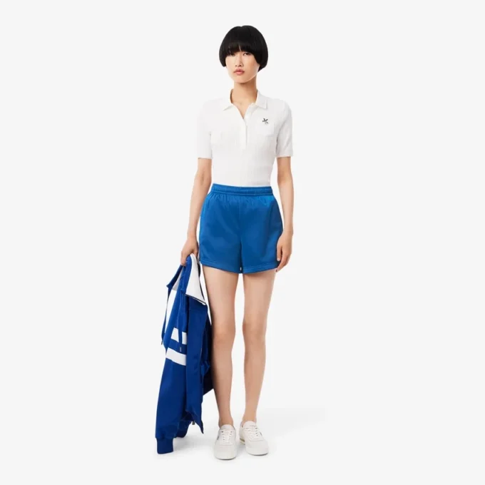 Women’s Satin Jersey Pointelle Stripe Shorts