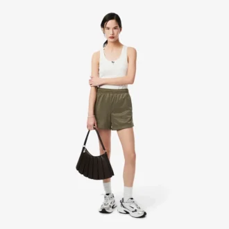 Women’s Satin Jersey Pointelle Stripe Shorts