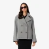 Women’s Short Oversized Wool Blend Pea Coat