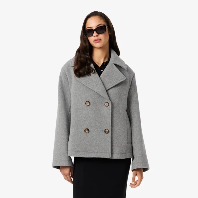 Women’s Short Oversized Wool Blend Pea Coat