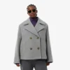Women’s Short Oversized Wool Blend Pea Coat