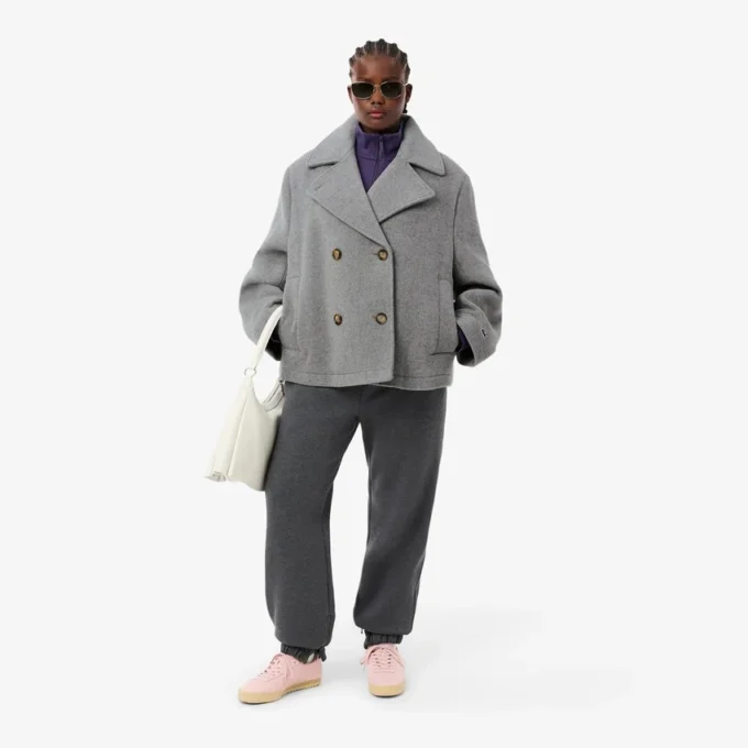 Women’s Short Oversized Wool Blend Pea Coat