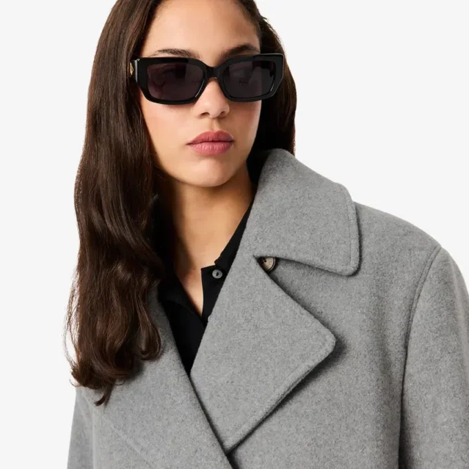 Women’s Short Oversized Wool Blend Pea Coat