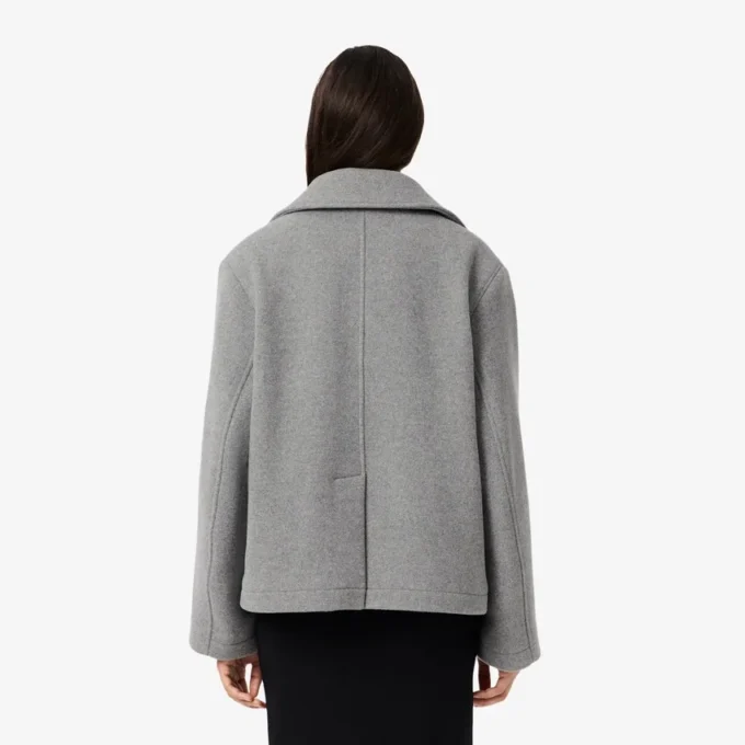 Women’s Short Oversized Wool Blend Pea Coat