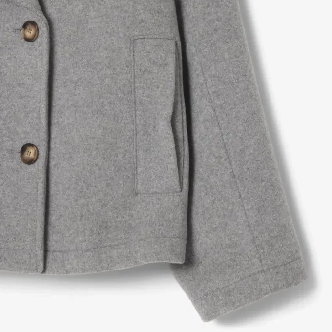 Women’s Short Oversized Wool Blend Pea Coat