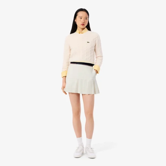 Women’s Short Pleated Wool Blend Skirt