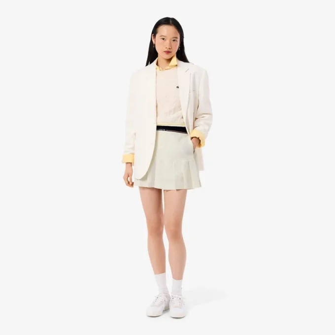 Women’s Short Pleated Wool Blend Skirt
