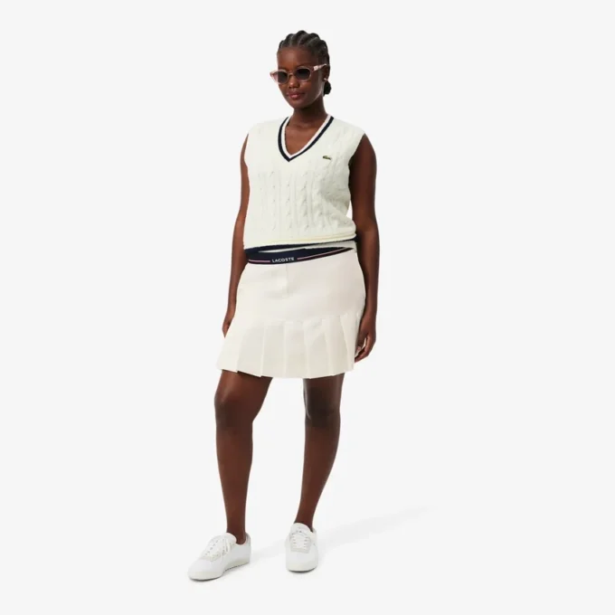 Women’s Short Pleated Wool Blend Skirt