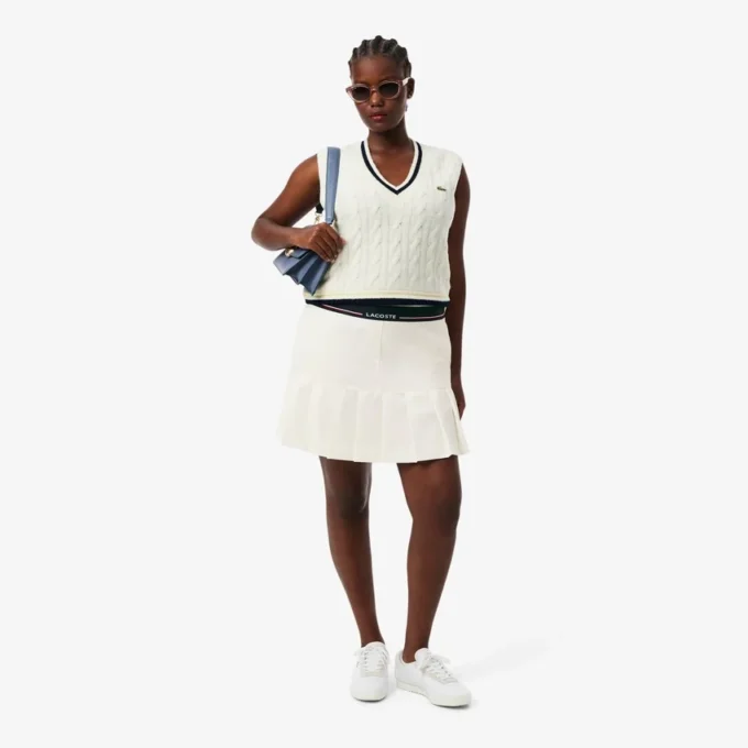 Women’s Short Pleated Wool Blend Skirt