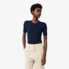 Women’s Short Sleeve Merino Wool Rib Knit Sweater