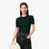 Women’s Short Sleeve Merino Wool Rib Knit Sweater