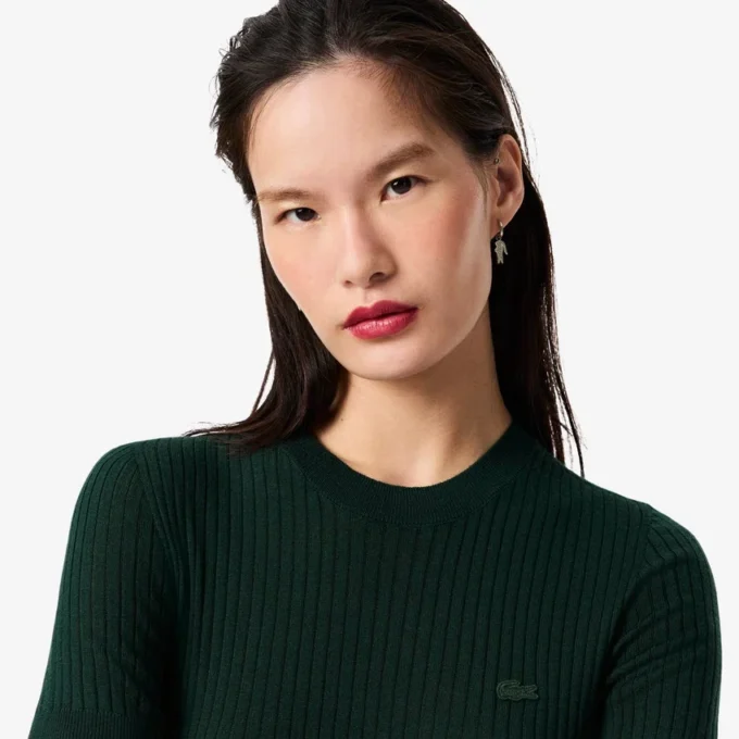 Women’s Short Sleeve Merino Wool Rib Knit Sweater