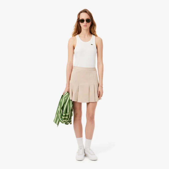 Women’s Short Stretch Cotton Pleated Skirt