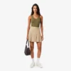 Women’s Short Stretch Cotton Pleated Skirt