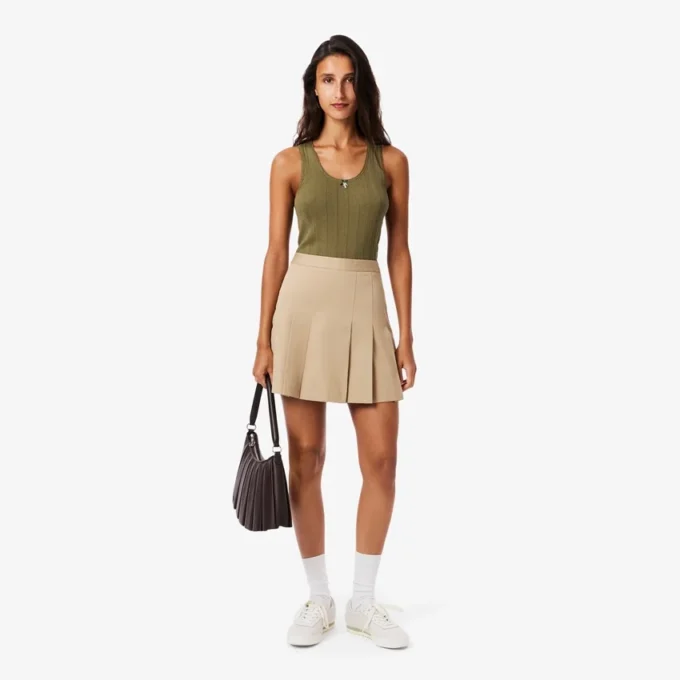 Women’s Short Stretch Cotton Pleated Skirt