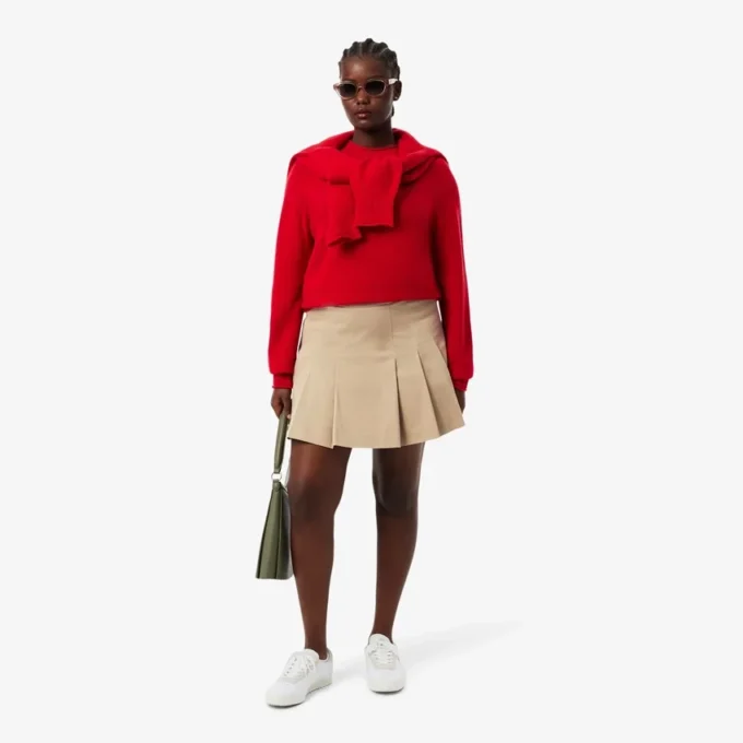 Women’s Short Stretch Cotton Pleated Skirt