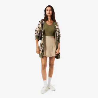 Women’s Short Stretch Cotton Pleated Skirt