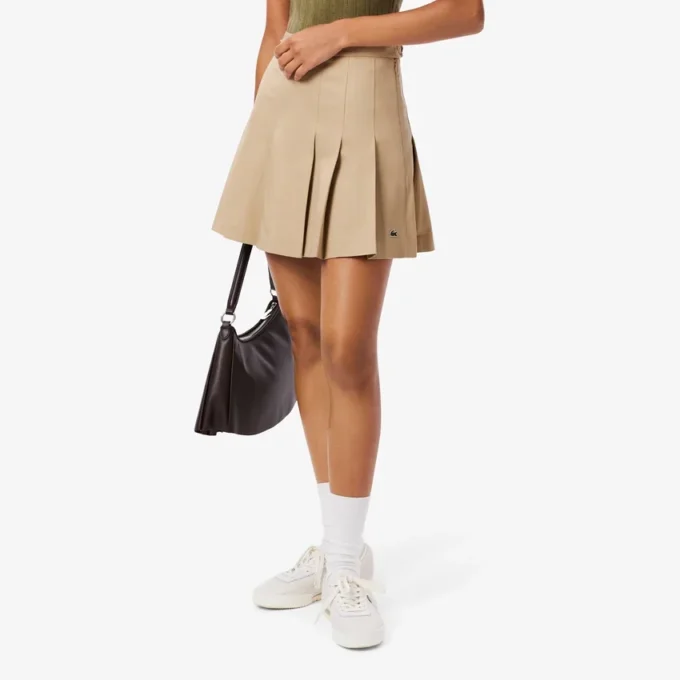 Women’s Short Stretch Cotton Pleated Skirt
