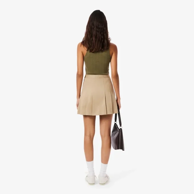 Women’s Short Stretch Cotton Pleated Skirt