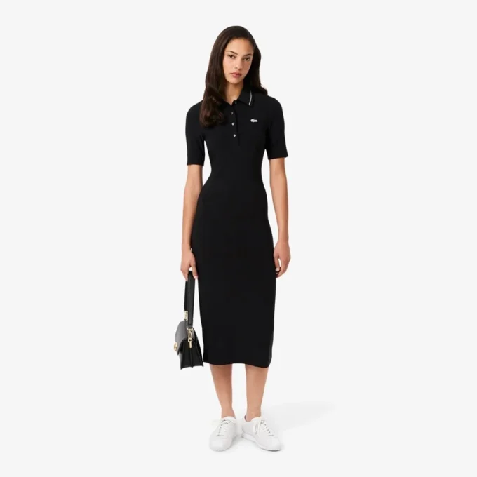 Women’s Slim Fit Diamanta Crocodile Polo Collar Dress