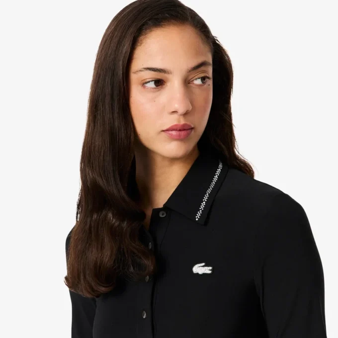 Women’s Slim Fit Diamanta Crocodile Polo Collar Dress