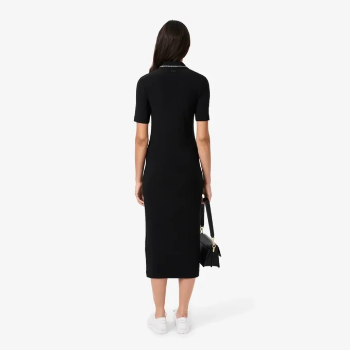 Women’s Slim Fit Diamanta Crocodile Polo Collar Dress