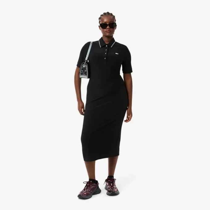 Women’s Slim Fit Diamanta Crocodile Polo Collar Dress